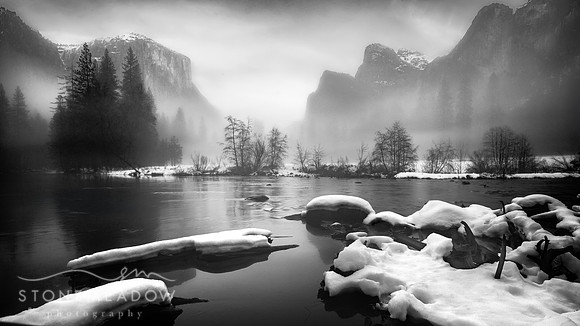Yosemite Valley in B&W
