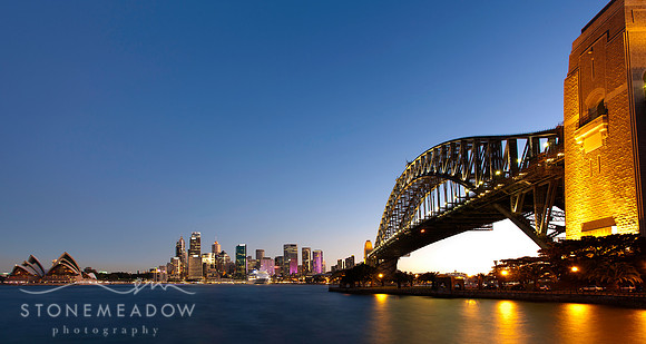 Sydney harbour at dusk
